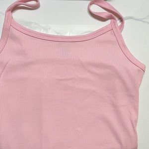 Pink Ribbed Tank Top